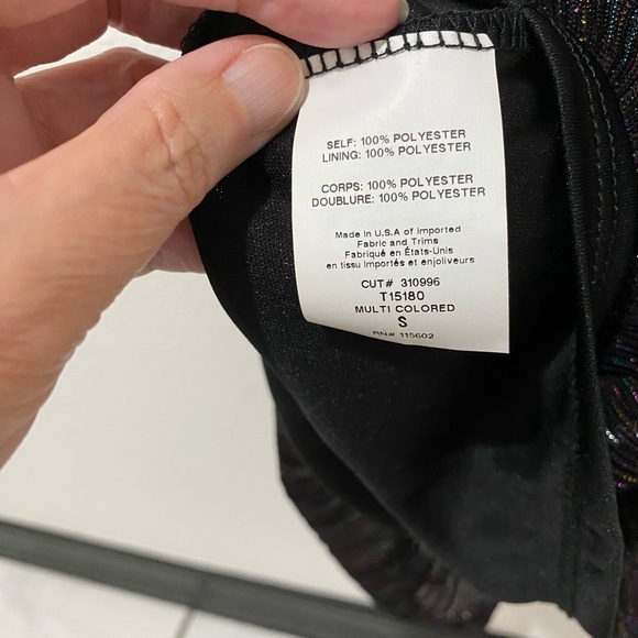 Lush Ladies Black Rainbow Metallic Dressy Tiered Cami/Tank Top - S - Picture 9 of 10